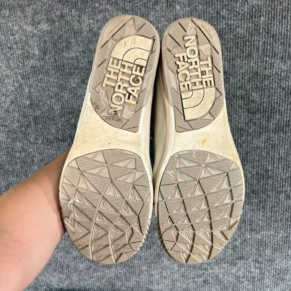 The North Face Larimer Mid Waterproof Boots Cream Tan Faux Fur Lined Women 10